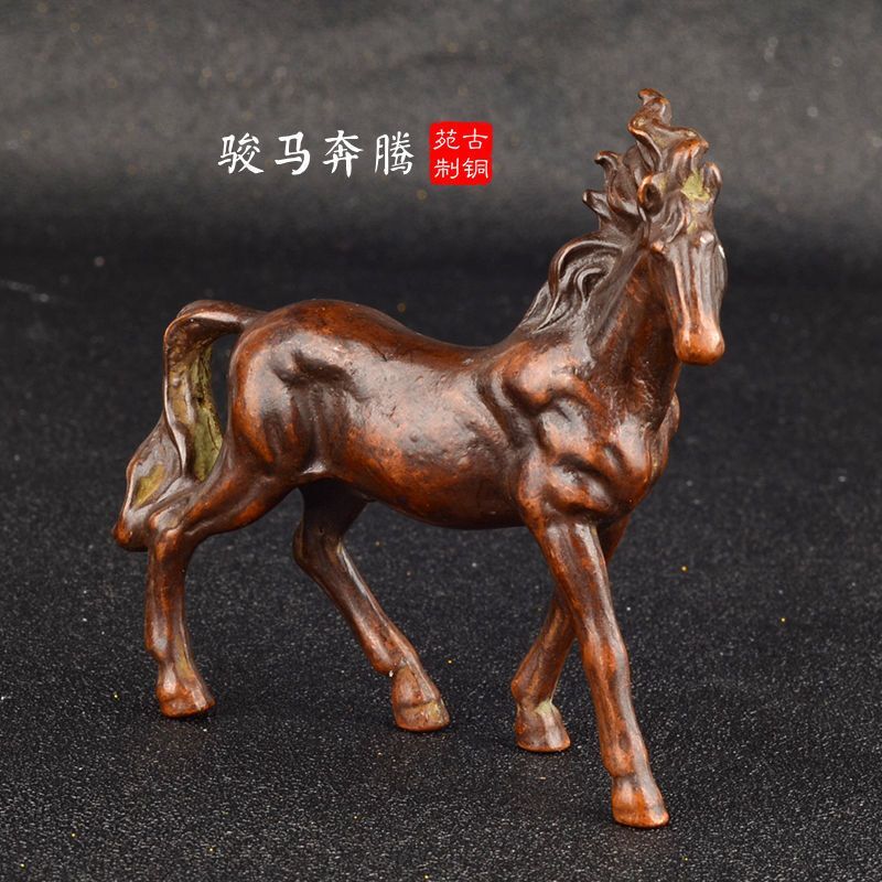 Collection copper Galloping Horse Statue figure Art Home decor good stand
