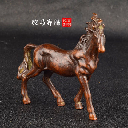 Collection copper Galloping Horse Statue figure Art Home decor good stand