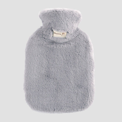 2L Large Hot Water Bottle Bag w/ Soft Warm Plush Cover Furry Hot Water Bag Pouch