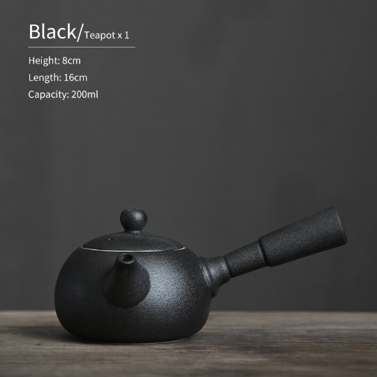Green Ceramic Kyusu Teapots Asian Tea Pot 200ml