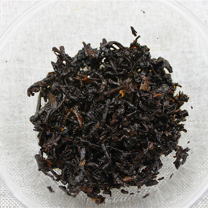 400g Yunnan Aged Golden Bud Cake Tea Hongxingxiang Old Puerh Ripe Tea Leaves