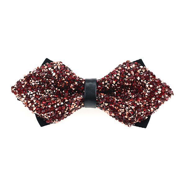 Men Bowtie Diamond Luxury Crystal Gem Tie Fashion Wedding Party Neckwear Banquet