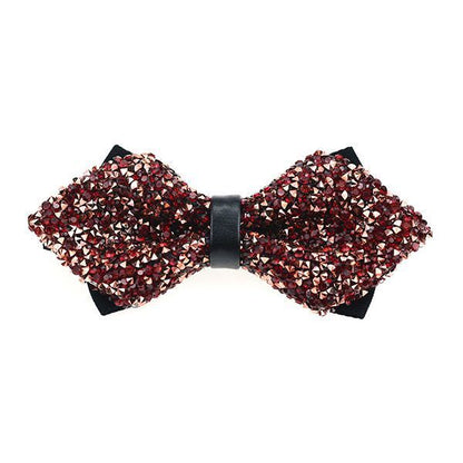 Men Bowtie Diamond Luxury Crystal Gem Tie Fashion Wedding Party Neckwear Banquet