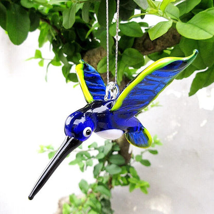 Bird Figurines Murano Glass Miniature Hummingbird Pendants Hanging Decor 5-6.5cm