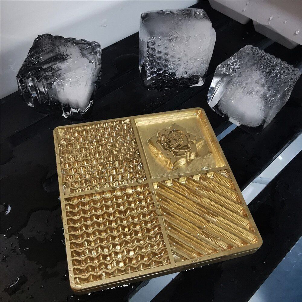 Ice Stamps Brass Plate Honeycombs Molds Printing DIY Carving Cocktails Bar Tools