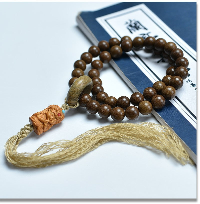 8mm Tara Tassel Pendant Double Wrap Prayer Beads Bracelet Braided