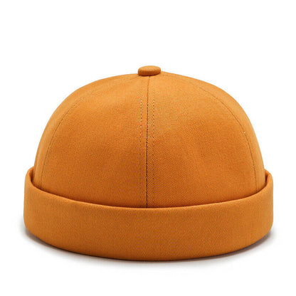 Men's Retro Brimless Hat Skull cap Sailor Cap Beanie Rolled Cuff Adjustable*
