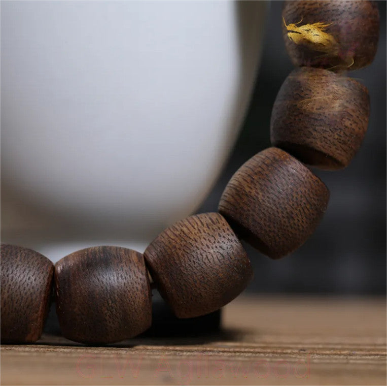 Natural Vietnam Nha Trang 白奇楠沉香 Agarwood Bracelets Buddhist Prayer Beads