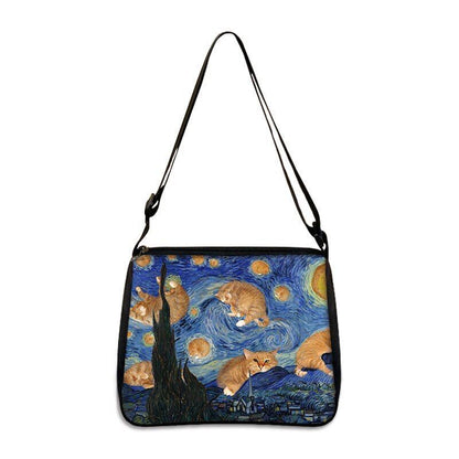 Famous Paintings Handbag Women Shoulder Bags Shopping Bag Canvas Pouch Zipper