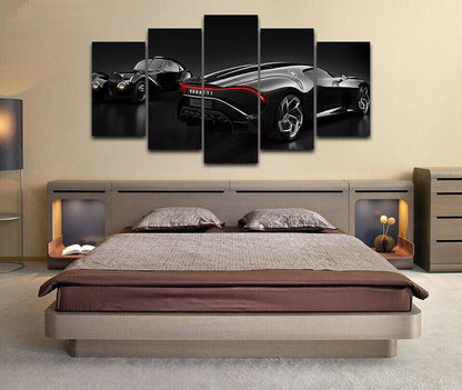 Car Evolution 5 Panel Canvas Print Wall Art Poster Home Decoration