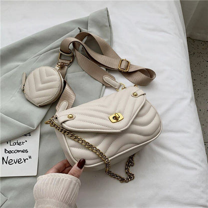 Small Synthetic Leather 2 PCS/SET Shoulder Bag Handbag Crossbody Purse 20*15*7CM