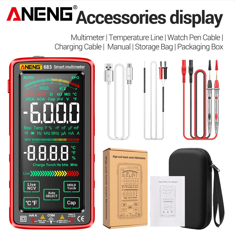 ANENG6000 Counts Multimetro Smart Multimeter Touch Test Rechargeable Multitester