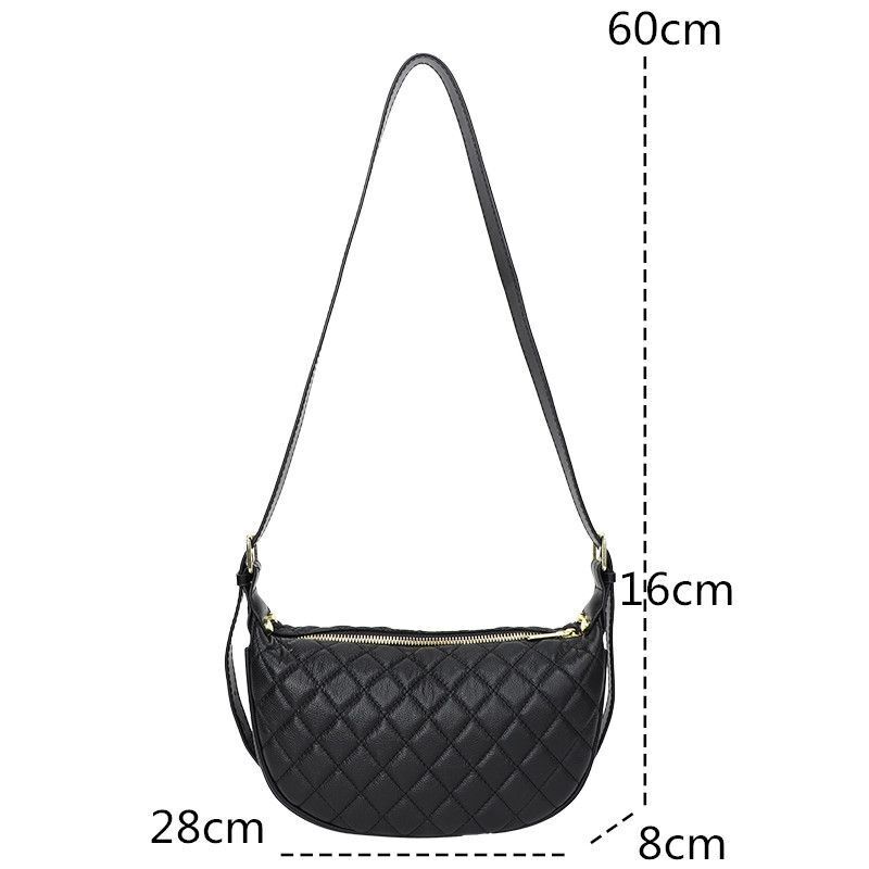 Genuine Leather Handbag Plaid Cow Leather Crossbody Shoulder Bag Messenger Purse