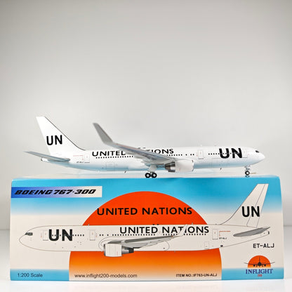 1:200 InFlight United Nations Boeing 767-300 ET-ALJ Airplane Diecast Plane Model