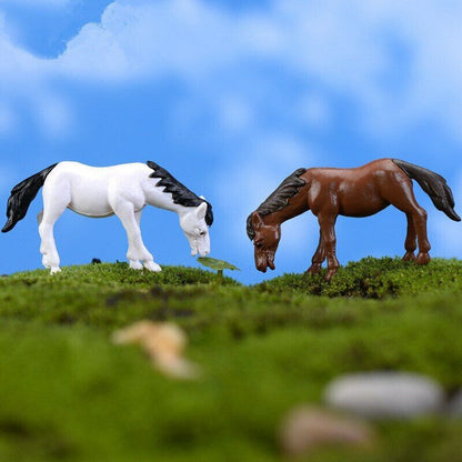 Moss Micro Landscape Deco Garden Mini 4pcs Horses Bottle Decoration Supplies