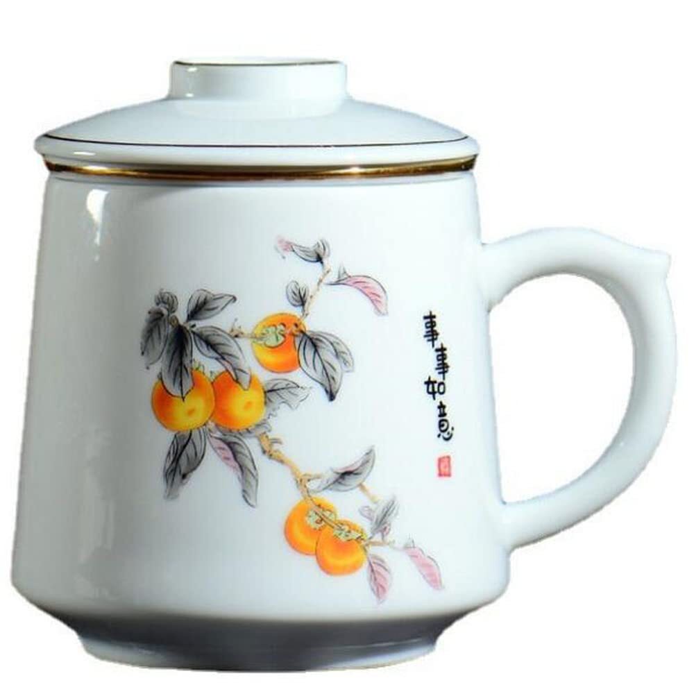 430ml Teacup Ceramic Tea Water Separating Mug Office Tea Filter Mug Tea Set