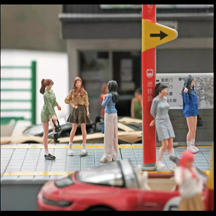 City Street Person Doll Scene Prop Model 1/64 Figure Model For Model Car
