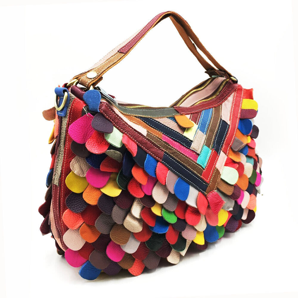 Lady Bag Multi-color Tote Handbag Genuine Cow Leather Fashion Handbags