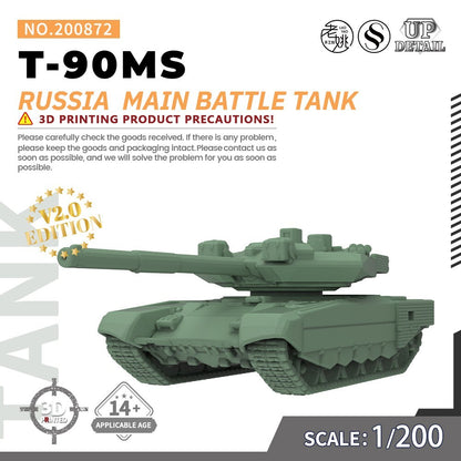 SSMODEL SS200872 1/200 Military Model Kit Russia T-90MS Main Battle Tank