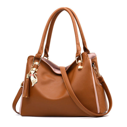 Women's Ladies Vintage PU Leather Handbag Crossbody Tote Messenger Shoulder Bag