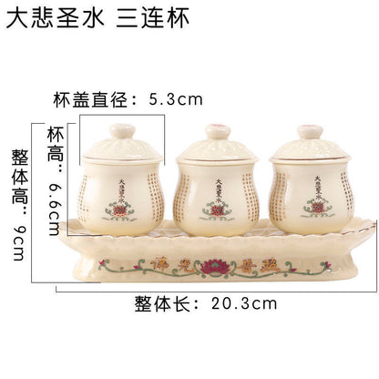 New Buddhism Water Supply Cup Holy Water Cup Ceramic Cup Buddhist Supplies Decor