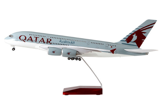 1:160 46CM QATAR AIRBUS A380 Passenger Plane Landing Gear Resin Aircraft Model