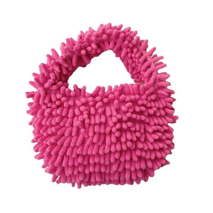 Winter Handbag Plush Shoulder Bags Soft Handbag Mop Plush Traveling Purse 1 PC