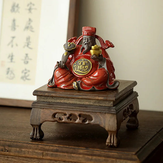 Ceramics God of Fortune Character Statue Ornament Living Room Buddha Statue