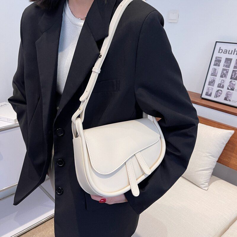 Mini Leather Flap Crossbody Bag Spring Handbag Solid Color Shoulder Bags Purses
