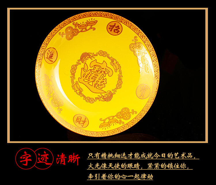 18cm New Ceramic Tribute Plate Buddha Hall Fruit Plate Buddhist Supplies