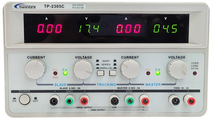 DC Power Supply Variable Triple Output, 0-30V, 5A, LED Display, Twintex TP-2305C