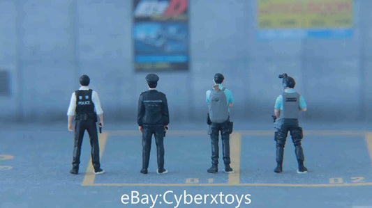1:43 Hong Kong Police CTRU CIB PSU Team Figure 4pcs for Diorama Car Model