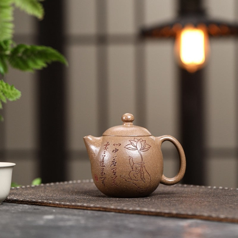 Dragon Egg Shape Yixing Zisha Teapot Masterfully Handcrafted Original Duan Clay