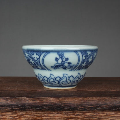 50ml Chinese Jingdezhen Blue White Porcelain Pomegranate Pattern Teacup Tea Set