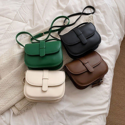 Women Saddle Bag Green Synthetic Leather Crossbody Shoulder Bag Handbags Purses