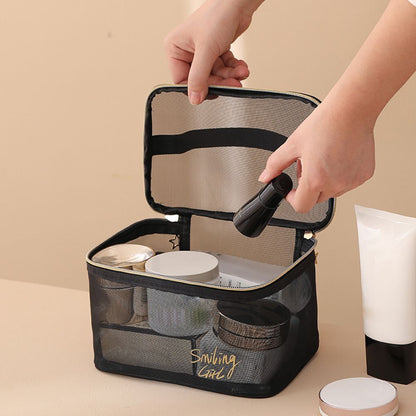 1PC Makeup Bags Cosmetics Mesh Pencil Case Cosmetic Brushes Lipstick Storage Bag