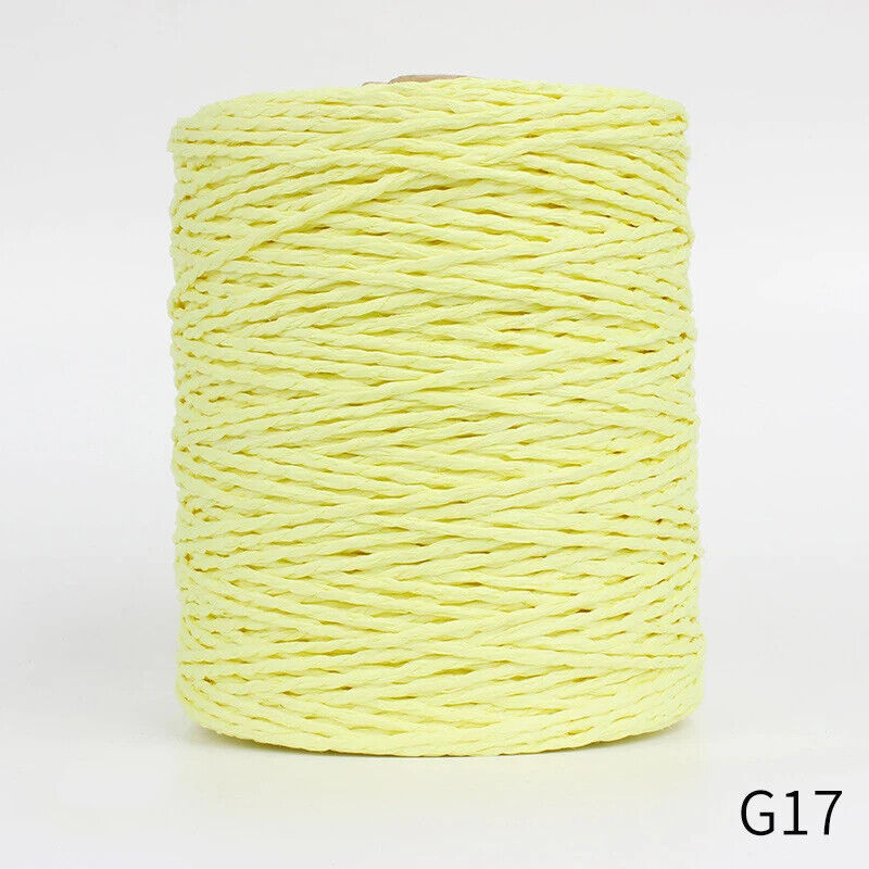Hand Knitting Yarns 280-300M Natural Raffia Straw Colorful Crochet Threads Rolls