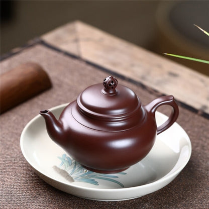 True Yixing Zisha Purple Grit Tea Pot Marked Purple Zhu Clay Master Pot 9 Holes