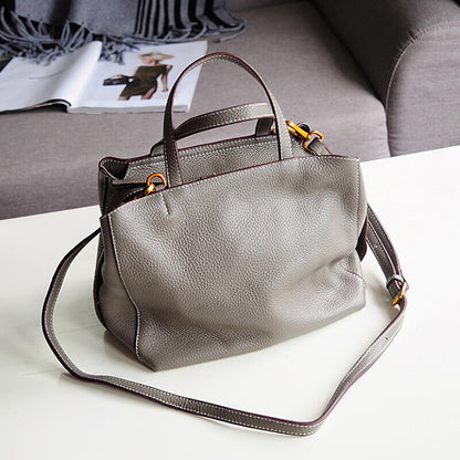 Soft Real Leather Small Handabg Shoulder Bag Tote Purse Crossbody w/ Long Strap