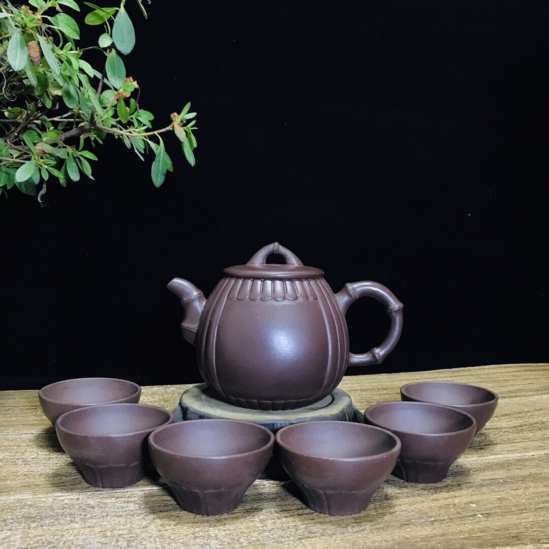 Chinese Yixing Zisha Clay Handmade Exquisite Teapot （劲竹 底款：徐汉棠）