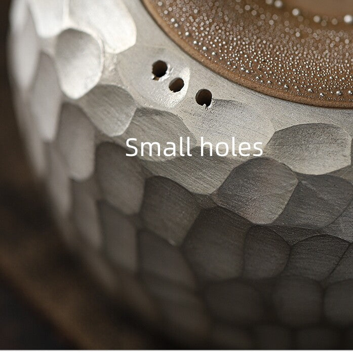 Solid Silver Pottery Tea Pot Ball Shaped Infuser Holes Health Care Pot Handmade