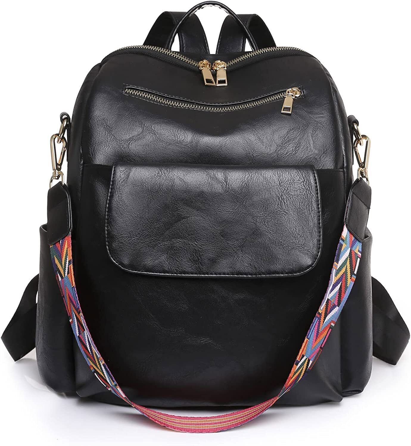 Girl Women Retro Fashion Backpack PU Leather Shoulder Handbag Travel Bag Satchel