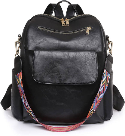 Girl Women Retro Fashion Backpack PU Leather Shoulder Handbag Travel Bag Satchel