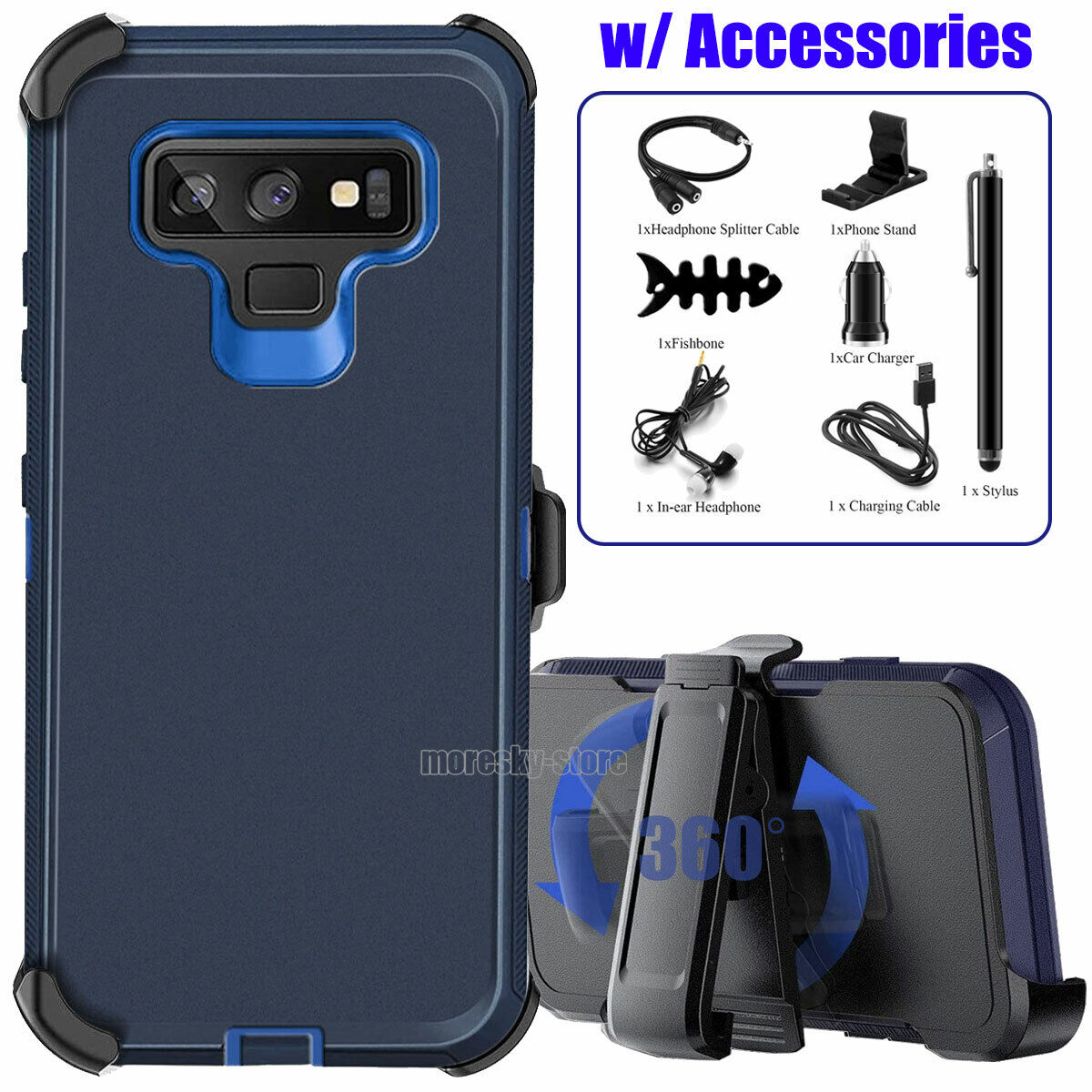 For Samsung Galaxy Note 9 Case w/ Belt Holster Shockproof Phone Cover Accessory
