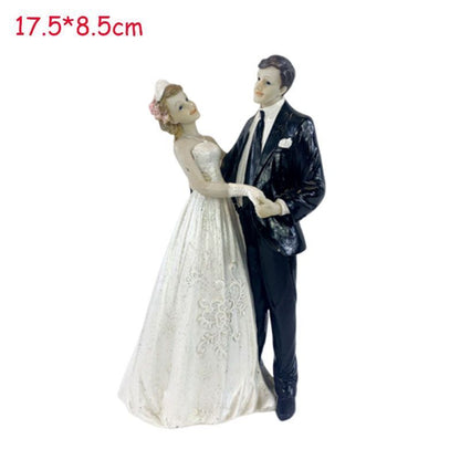 Wedding Cake Topper Resin Bride Groom Figurines Miniatures DIY Crafts Decoration