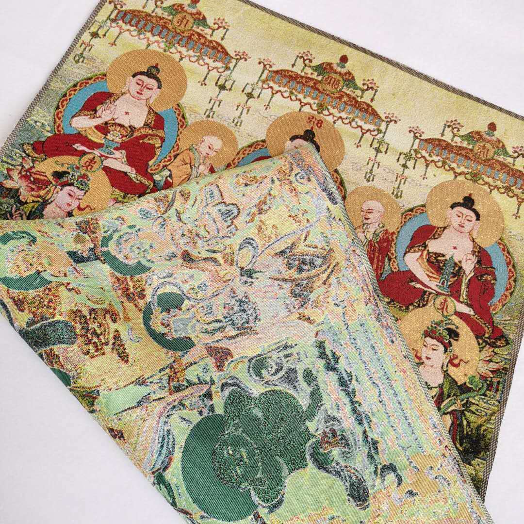 36"in Tibet Tibetan Cloth Silk Buddhism 10000 Buddha Picture Tangka Thangka