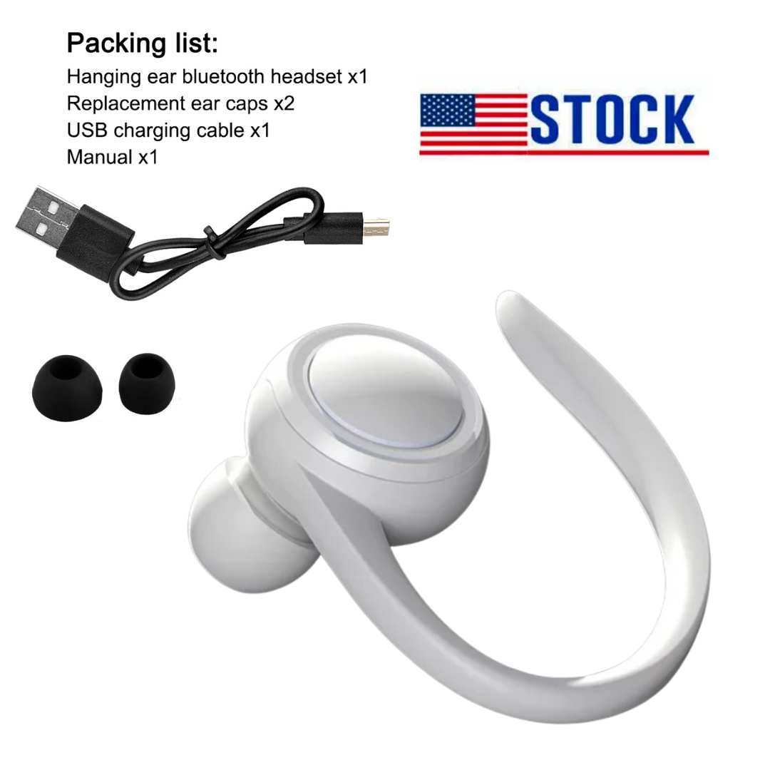 Bluetooth 5.2 Wireless Headset Driving Trucker Earbuds Noise Cancelling Earpiece