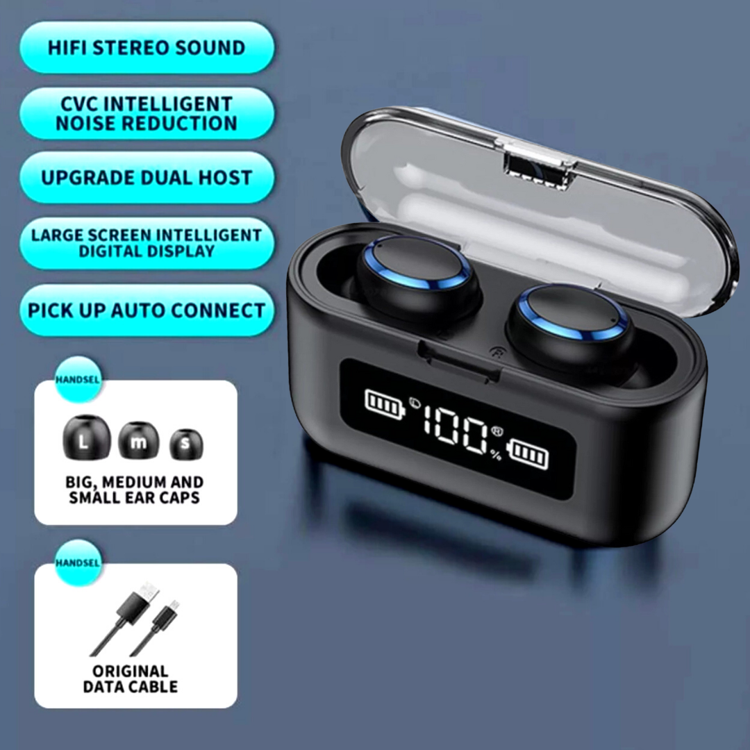 TWS Wireless Earbuds Bluetooth 5.0 Waterproof Headset Headphones With Power Bank