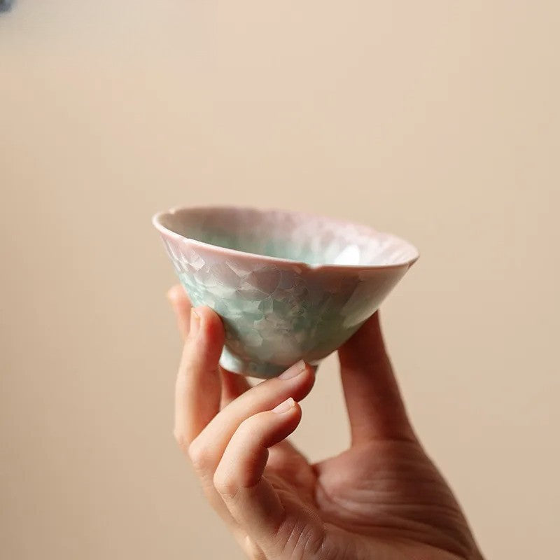 90ml Ceramic Crystal Glaze Handmade Tea Bowl Tea-tasting Personal Cup Master Cup