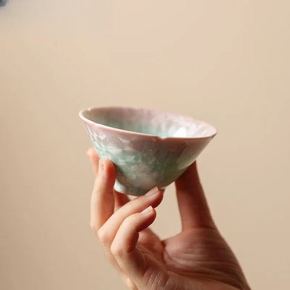 90ml Ceramic Crystal Glaze Handmade Tea Bowl Tea-tasting Personal Cup Master Cup